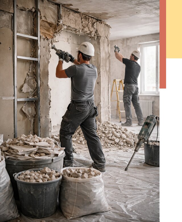 Демонтажные работы в Новокубанске от 2807 руб. — услуги и цена под ключ | ОТДЕЛОЧНИК-Нкб