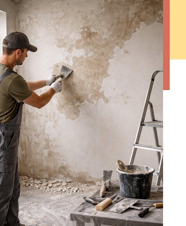 Снятие старой шпаклевки в Новокубанске от 1924 руб. — быстро и недорого | ОТДЕЛОЧНИК-Нкб