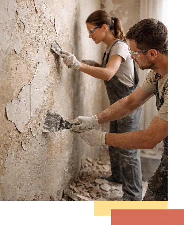 Снятие старой шпаклевки и подготовка поверхностей в Новокубанске