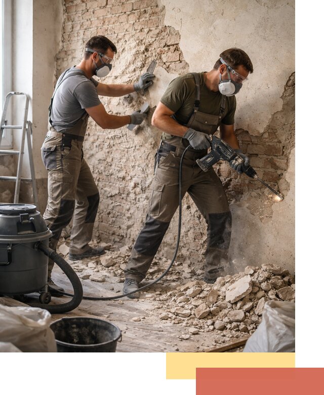 Демонтаж штукатурки со стен в Новокубанске быстро и аккуратно