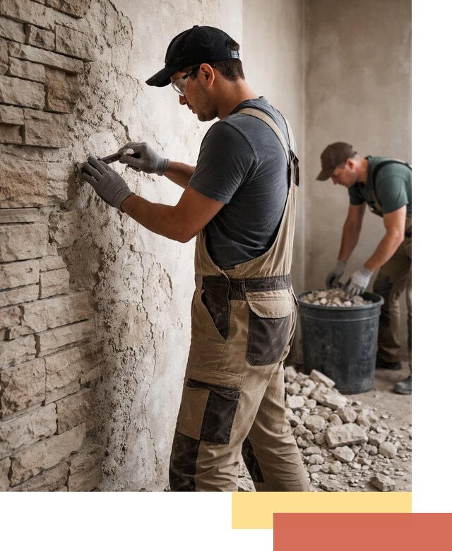 Демонтаж декоративного камня в Новокубанске профессионально и безопасно