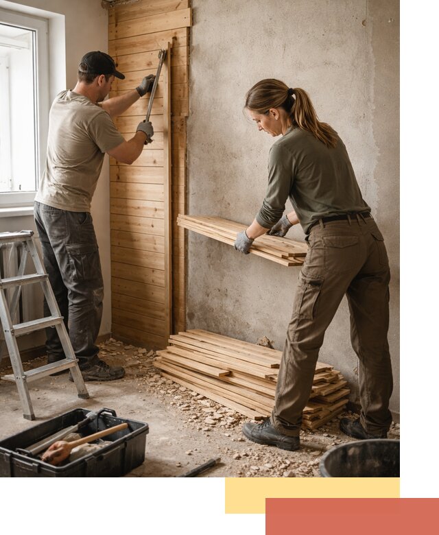 Демонтаж вагонки со стен в Новокубанске — профессиональный демонтаж