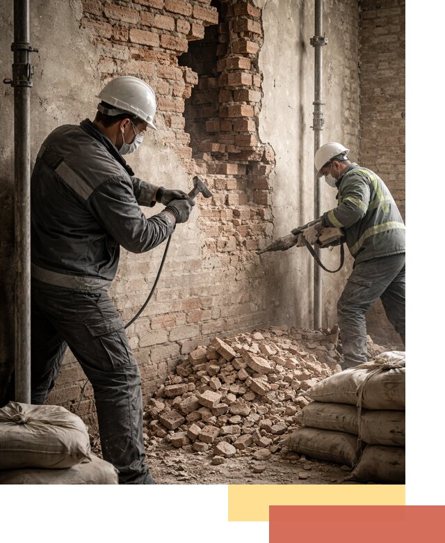 Демонтаж кирпичных стен в Новокубанске быстро и безопасно