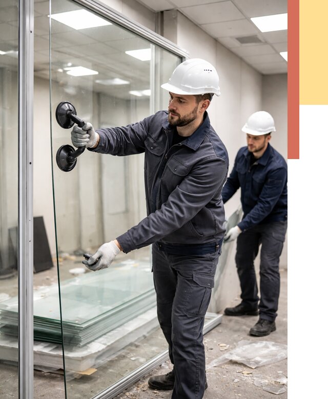 Демонтаж стеклянных перегородок в Новокубанске от 3327 руб. — быстро и недорого | ОТДЕЛОЧНИК-Нкб