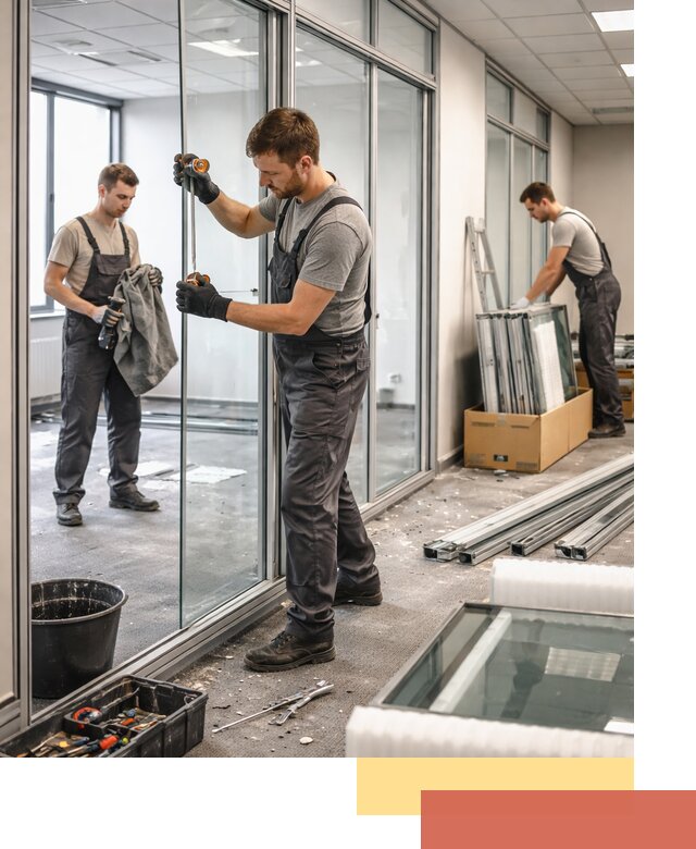 Демонтаж стеклянных перегородок в Новокубанске быстро и безопасно