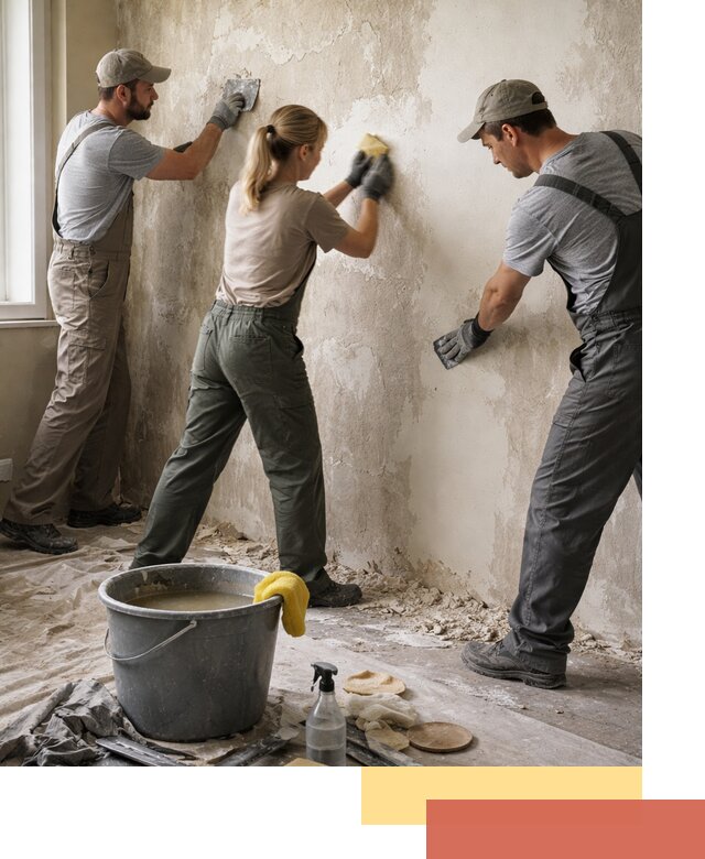 Очистка стен от клея и грунтовки в Новокубанске качественно и быстро