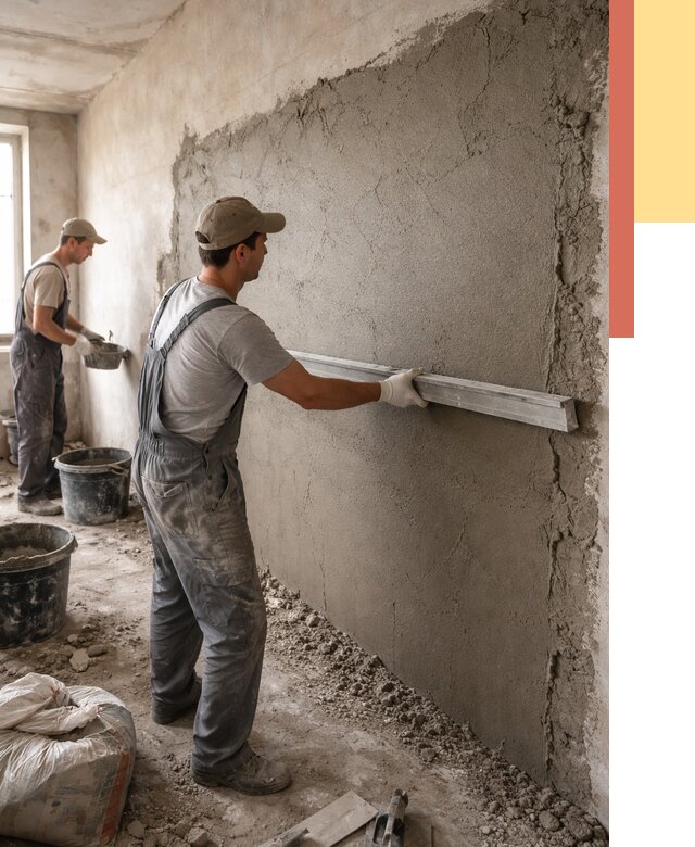 Цементная штукатурка стен в Новокубанске от 4679 руб/м2 — быстро и недорого | ОТДЕЛОЧНИК-Нкб