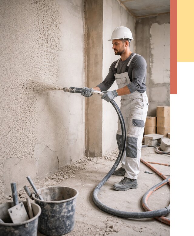 Машинная штукатурка стен в Новокубанске под ключ от 6759 руб./м2 | ОТДЕЛОЧНИК-Нкб