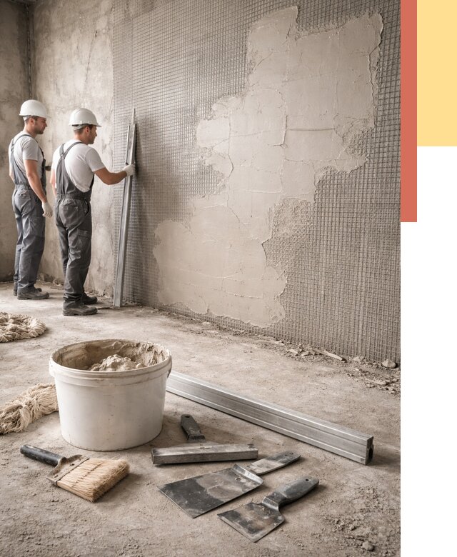 Штукатурка стен по сетке в Новокубанске от 5719 руб./м2 — быстро и недорого | ОТДЕЛОЧНИК-Нкб