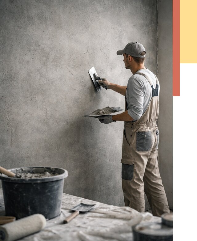 Декоративная штукатурка под бетон в Новокубанске от 2600 руб./м² — нанесение под ключ | ОТДЕЛОЧНИК-Нкб