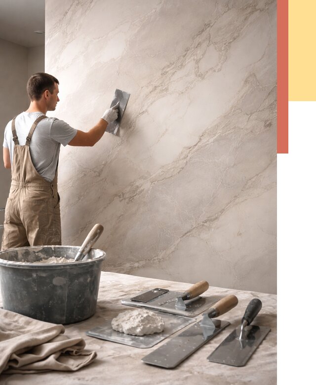 Декоративная штукатурка под мрамор в Новокубанске от 2911 руб./м² — быстро и недорого | ОТДЕЛОЧНИК-Нкб