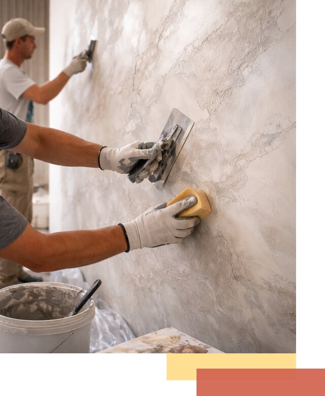 Декоративная штукатурка под мрамор в Новокубанске для стен и потолков