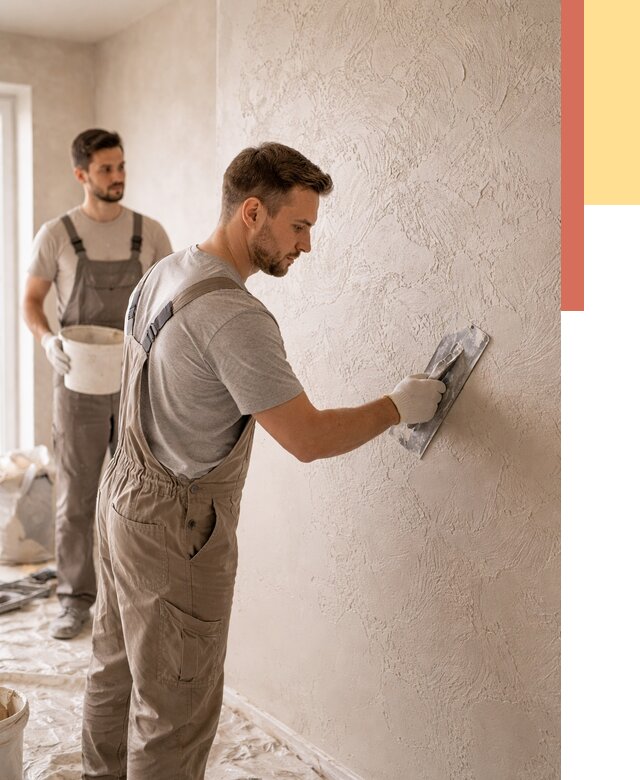 Фактурная штукатурка стен в Новокубанске от 4367 руб./м² — заказать под ключ | ОТДЕЛОЧНИК-Нкб