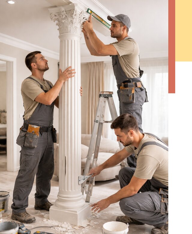 Установка декоративных колонн в Новокубанске от 12478 руб. под ключ | ОТДЕЛОЧНИК-Нкб