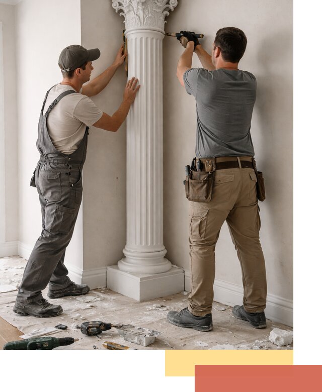 Установка декоративных колонн в Новокубанске под ключ