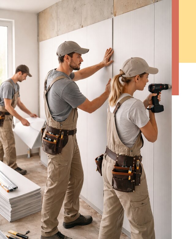 Монтаж ПВХ панелей на стены в Новокубанске от 468 руб/м2 — быстро и недорого | ОТДЕЛОЧНИК-Нкб