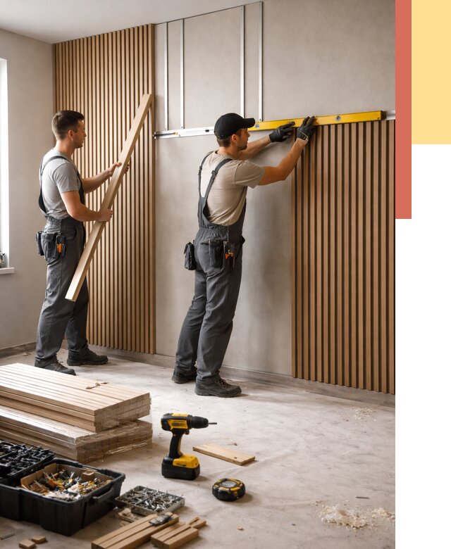 Монтаж реечных панелей на стены в Новокубанске от 1248 руб. — быстро и недорого | ОТДЕЛОЧНИК-Нкб