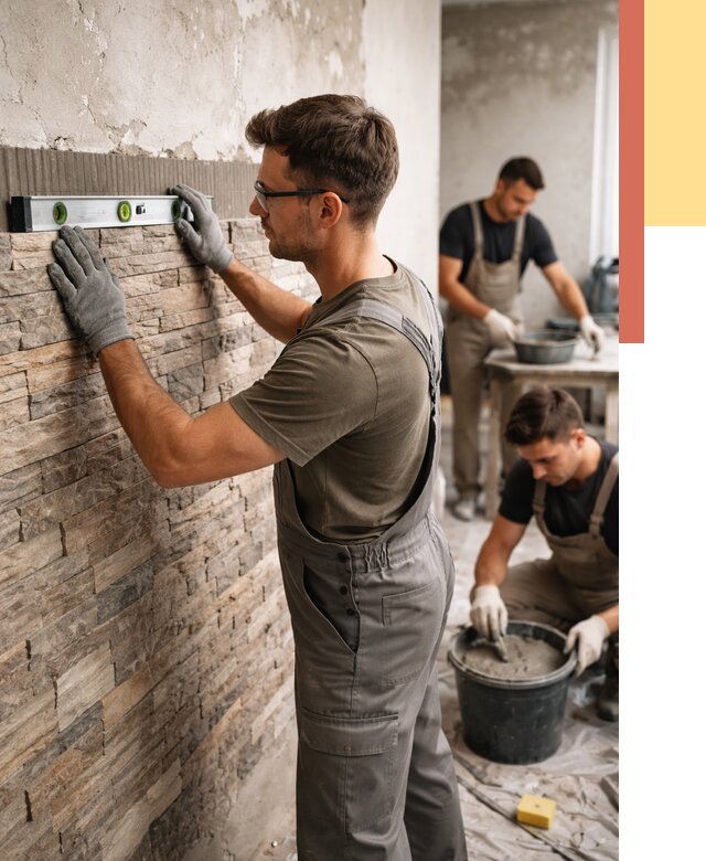 Монтаж искусственного камня в Новокубанске от 4679 руб. под ключ | ОТДЕЛОЧНИК-Нкб