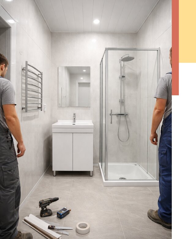 Отделка ванной комнаты панелями ПВХ в Новокубанске от 4679 руб. за м2 | ОТДЕЛОЧНИК-Нкб