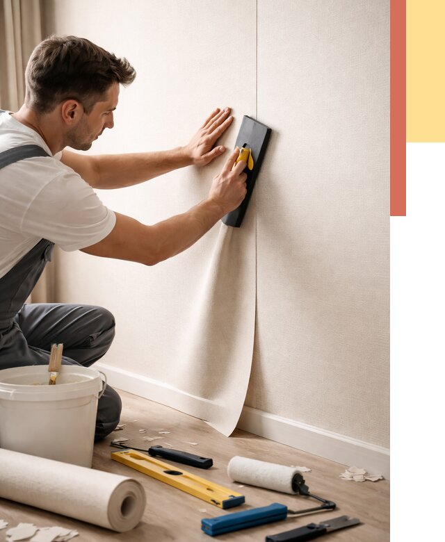 Поклейка виниловых обоев в Новокубанске от 4679 руб. | Быстро и недорого — ОТДЕЛОЧНИК-Нкб