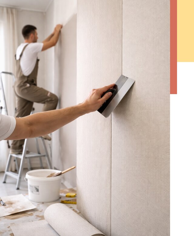 Поклейка текстильных обоев в Новокубанске от 4679 руб. под ключ | ОТДЕЛОЧНИК-Нкб