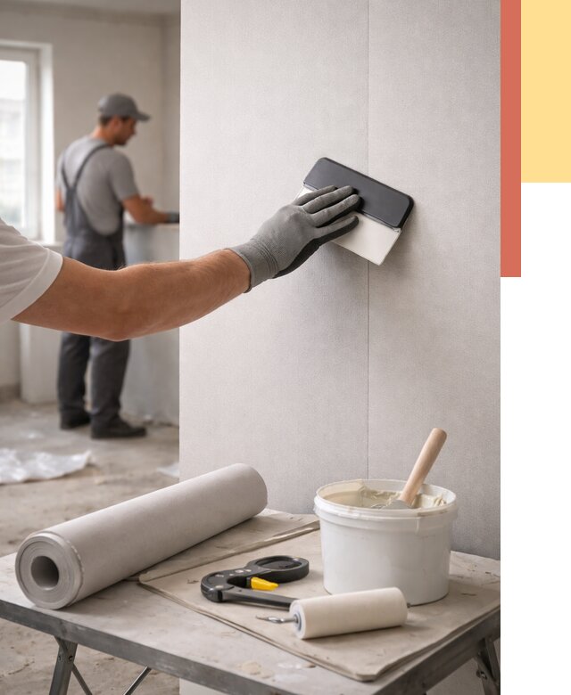 Поклейка обоев под покраску в Новокубанске от 3639 руб. за м2 | ОТДЕЛОЧНИК-Нкб