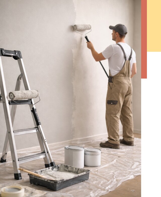 Покраска стен латексной краской в Новокубанске от 4679 руб. за м2 | ОТДЕЛОЧНИК-Нкб