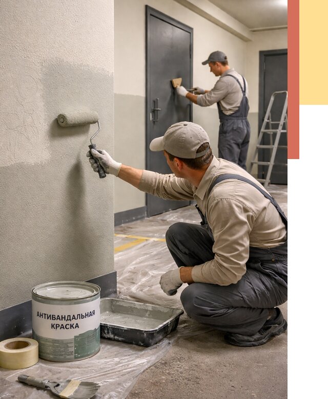 Покраска стен антивандальной краской в Новокубанске от 4679 руб./м² под ключ | ОТДЕЛОЧНИК-Нкб