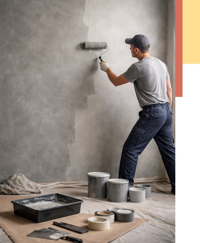 Покраска стен под бетон в Новокубанске от 676 руб. за м2 — быстро и недорого | ОТДЕЛОЧНИК-Нкб