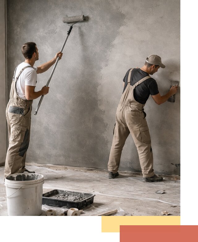 Покраска стен под бетон в Новокубанске профессионально и недорого