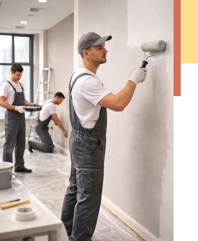 Покраска стен в офисе в Новокубанске от 8838 руб. — быстро и недорого | ОТДЕЛОЧНИК-Нкб