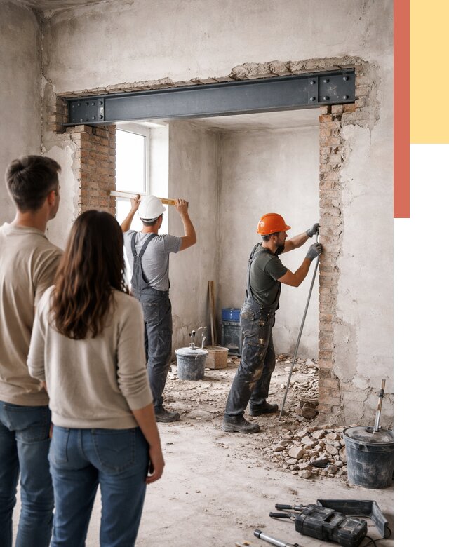 Усиление проема в стене в Новокубанске от 9878 руб. — усиление дверного проема металлоконструкцией | ОТДЕЛОЧНИК-Нкб