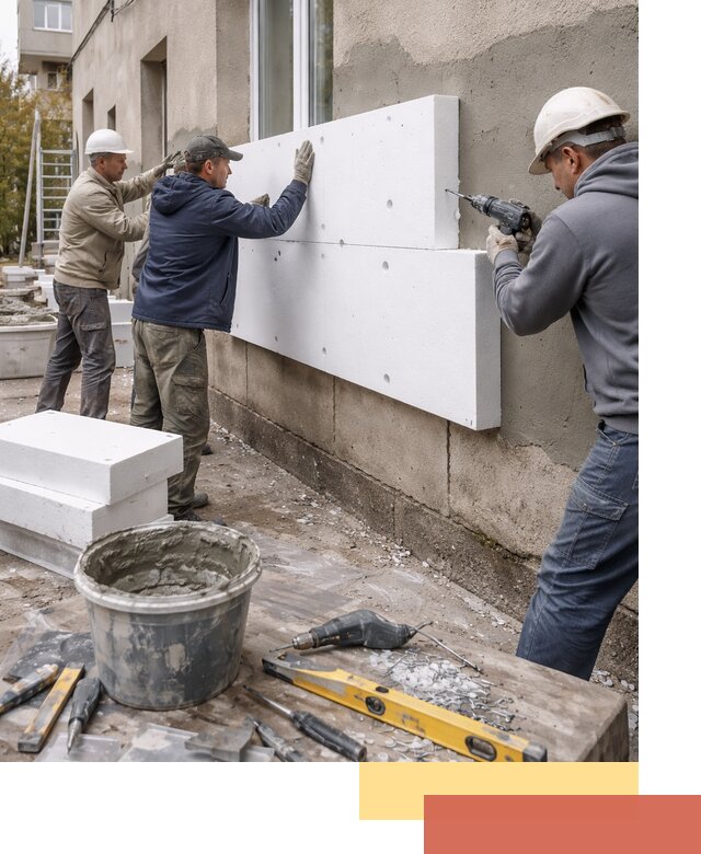 Утепление наружных стен пенопластом в Новокубанске