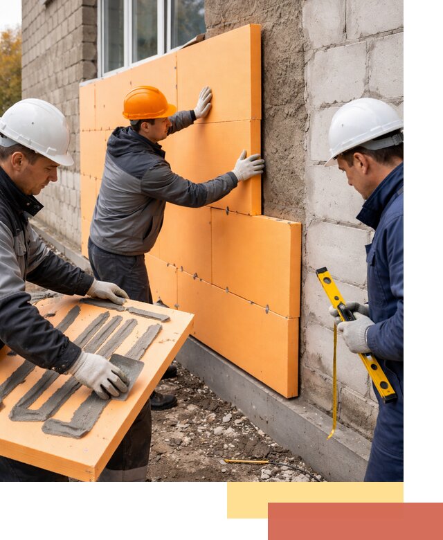 Утепление фасада пеноплексом под ключ в Новокубанске