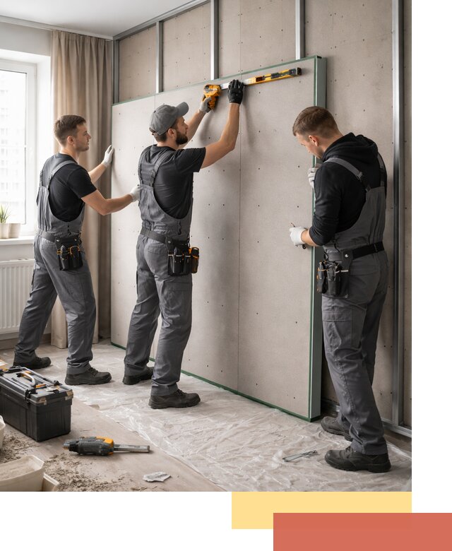 Шумоизоляция стен панелями ЗИПС в Новокубанске для жилых и коммерческих помещений