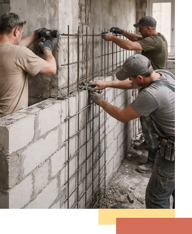 Армирование кладки перегородок в Новокубанске профессионально и надёжно