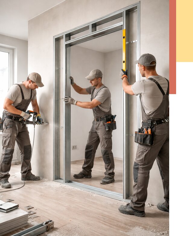 Устройство дверного проема в перегородке в Новокубанске от 4679 руб. под ключ | ОТДЕЛОЧНИК-Нкб