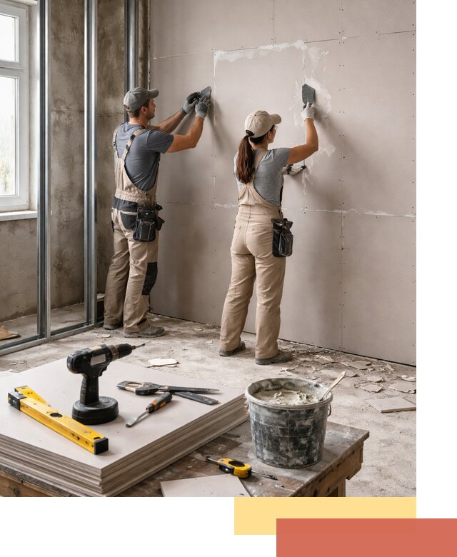 Монтаж двухслойной перегородки из гипсокартона в Новокубанске