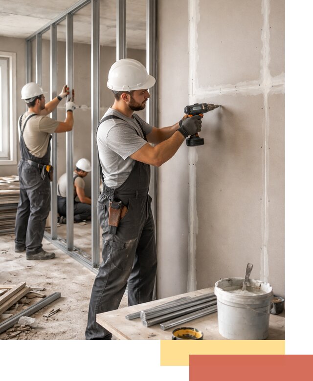 Перегородки из огнестойкого гипсокартона в Новокубанске под ключ