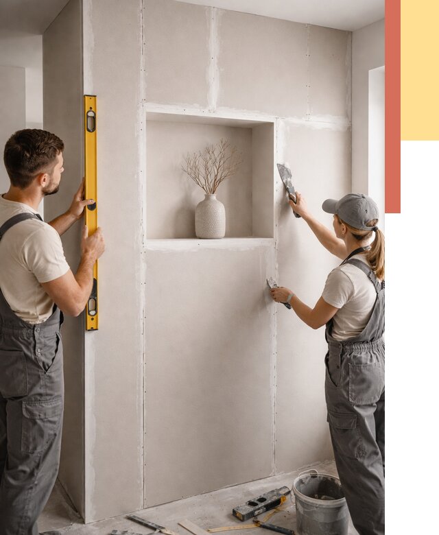 Перегородка из гипсокартона с нишей в Новокубанске от 3379 руб. под ключ | ОТДЕЛОЧНИК-Нкб