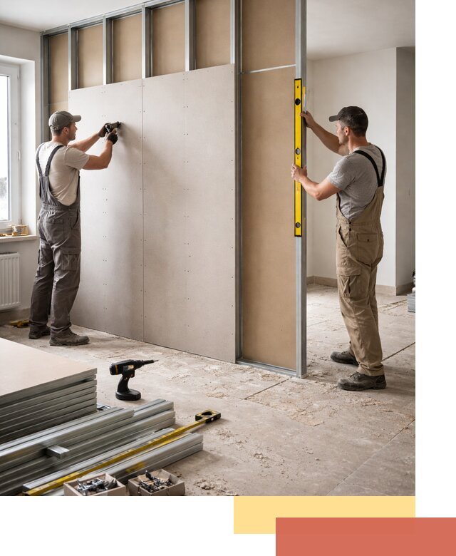 Зонирующая перегородка из гипсокартона под ключ в Новокубанске