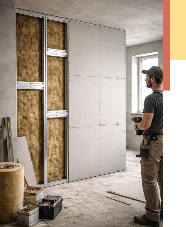 Усиленная перегородка под навеску в Новокубанске от 13309 руб. — монтаж под ключ | ОТДЕЛОЧНИК-Нкб