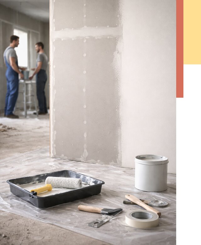 Покраска перегородок из гипсокартона в Новокубанске от 4679 руб. под ключ | ОТДЕЛОЧНИК-Нкб