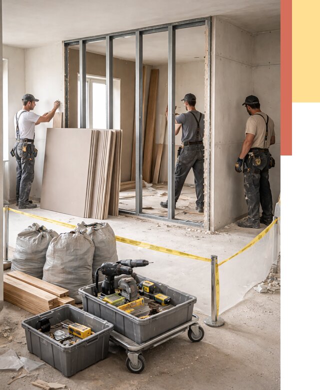 Перенос гипсокартонной перегородки в Новокубанске под ключ от 4679 руб. | Демонтаж и монтаж – ОТДЕЛОЧНИК-Нкб