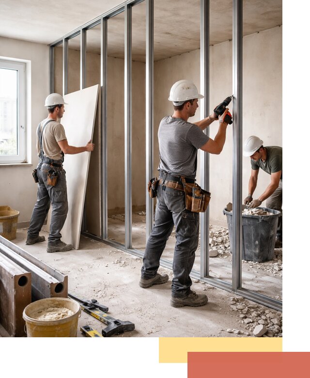 Перенос гипсокартонной перегородки в Новокубанске профессионально и быстро