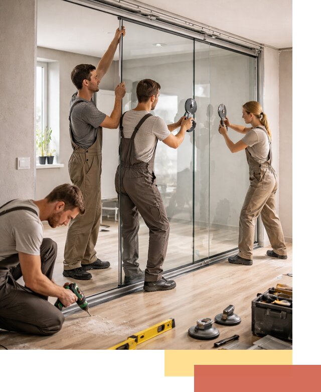 Изготовление стеклянных перегородок на заказ в Новокубанске