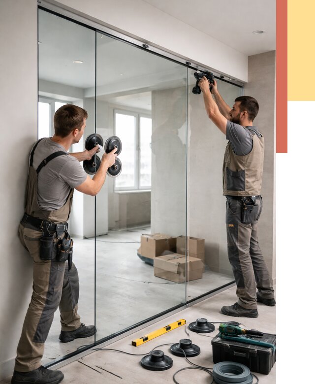 Монтаж стеклянных перегородок в Новокубанске от 6759 руб. | ОТДЕЛОЧНИК-Нкб