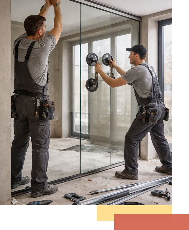 Цельностеклянные перегородки под ключ в Новокубанске