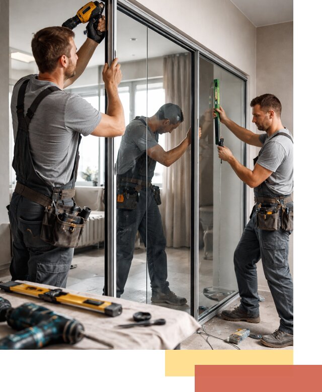 Каркасные стеклянные перегородки под ключ в Новокубанске