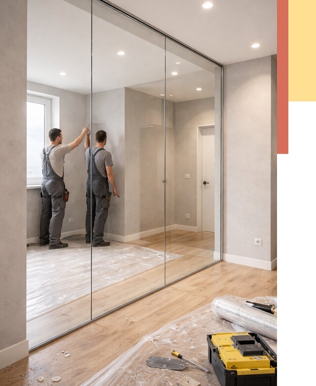 Безрамные стеклянные перегородки в Новокубанске — монтаж от 9878 руб. | ОТДЕЛОЧНИК-Нкб